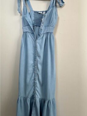 Levi's Light Blue Maxi Dress with Front Buttons